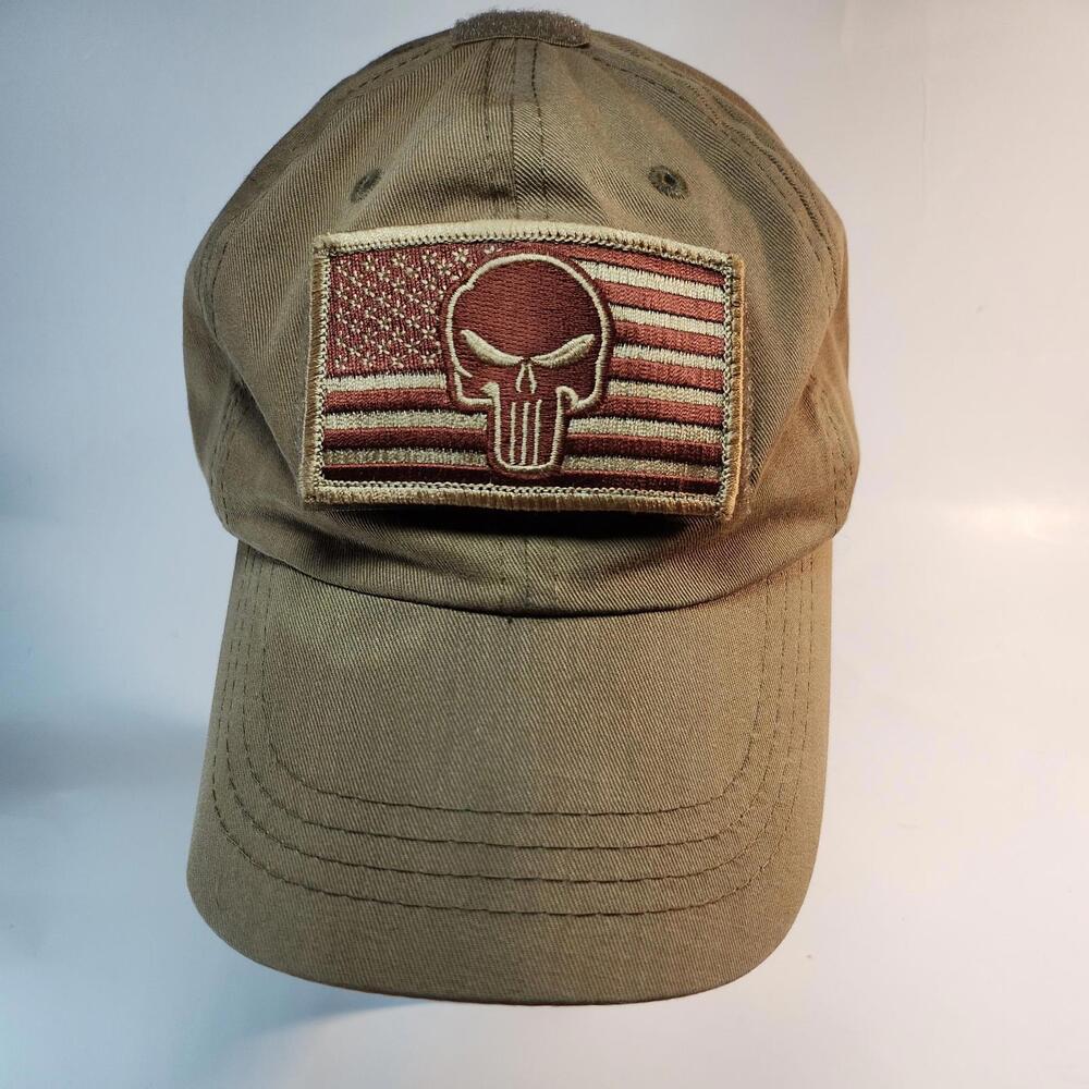 USA Flag Punisher ROTHCO Patch Strapback Hat Green One Size Adjustable Combat